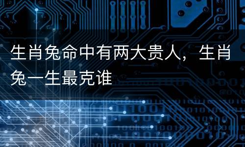 生肖兔命中有两大贵人，生肖兔一生最克谁