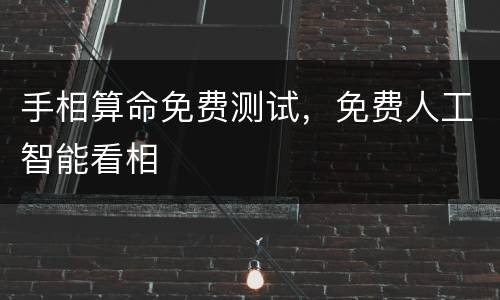 手相算命免费测试，免费人工智能看相