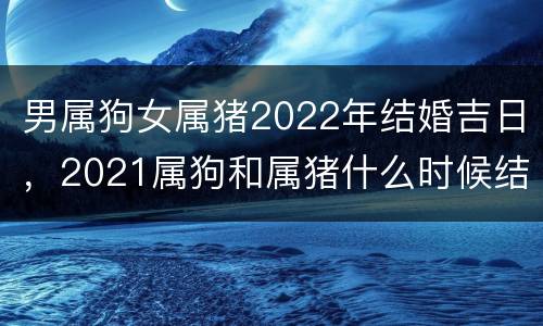 男属狗女属猪2022年结婚吉日，2021属狗和属猪什么时候结婚