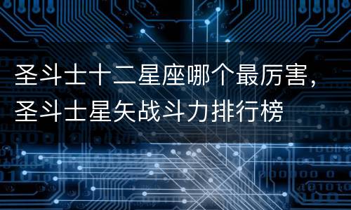 圣斗士十二星座哪个最厉害，圣斗士星矢战斗力排行榜