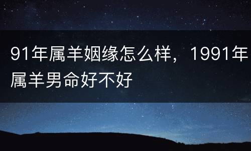 91年属羊姻缘怎么样，1991年属羊男命好不好