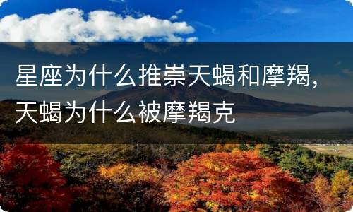 星座为什么推崇天蝎和摩羯，天蝎为什么被摩羯克