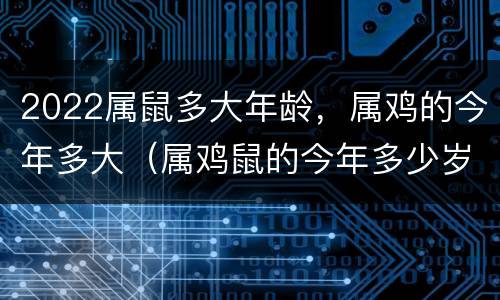 2022属鼠多大年龄，属鸡的今年多大（属鸡鼠的今年多少岁）