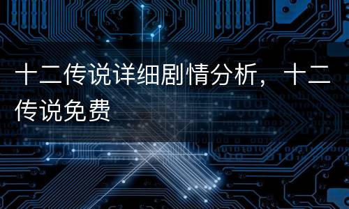 十二传说详细剧情分析，十二传说免费