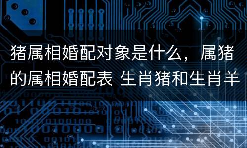 猪属相婚配对象是什么，属猪的属相婚配表 生肖猪和生肖羊合适吗