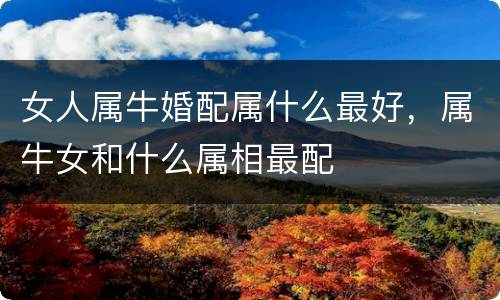 女人属牛婚配属什么最好，属牛女和什么属相最配