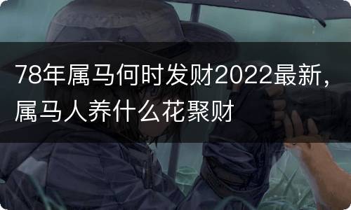 78年属马何时发财2022最新，属马人养什么花聚财