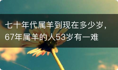 七十年代属羊到现在多少岁，67年属羊的人53岁有一难