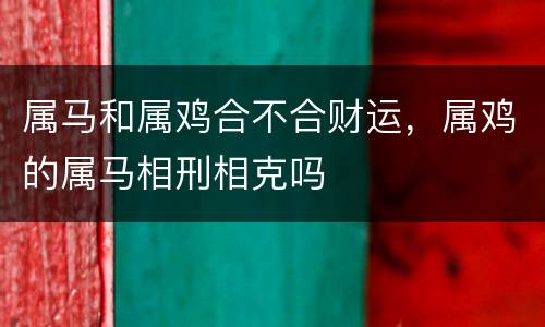 属马和属鸡合不合财运，属鸡的属马相刑相克吗