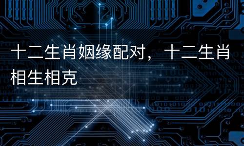十二生肖姻缘配对，十二生肖相生相克