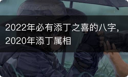 2022年必有添丁之喜的八字，2020年添丁属相