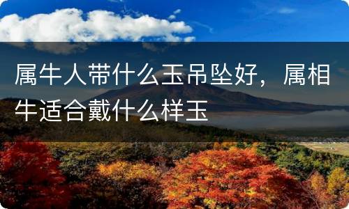 属牛人带什么玉吊坠好，属相牛适合戴什么样玉