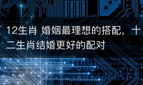 12生肖 婚姻最理想的搭配，十二生肖结婚更好的配对