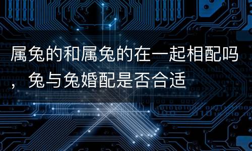 属兔的和属兔的在一起相配吗，兔与兔婚配是否合适
