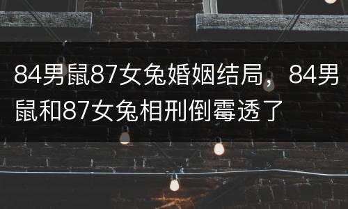 84男鼠87女兔婚姻结局，84男鼠和87女兔相刑倒霉透了