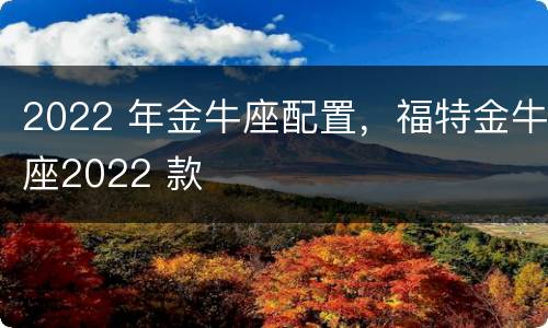 2022 年金牛座配置，福特金牛座2022 款