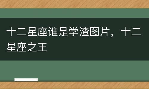 十二星座谁是学渣图片，十二星座之王