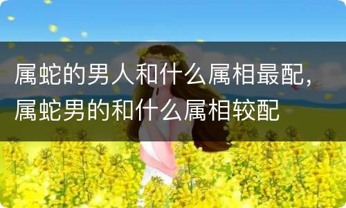 属蛇的男人和什么属相最配，属蛇男的和什么属相较配