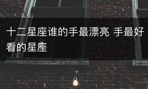 十二星座谁的手最漂亮 手最好看的星座