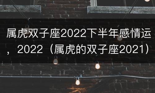 属虎双子座2022下半年感情运，2022（属虎的双子座2021）