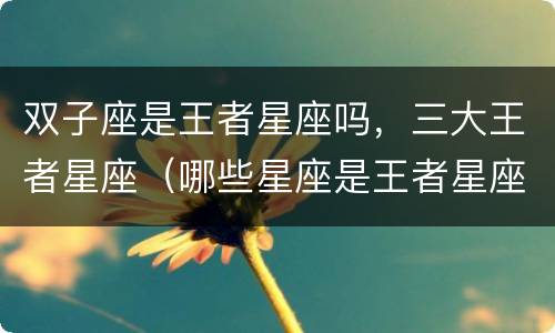 双子座是王者星座吗，三大王者星座（哪些星座是王者星座）