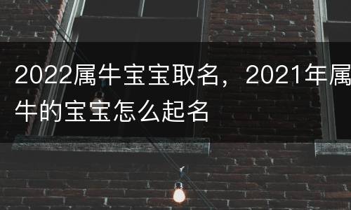 2022属牛宝宝取名，2021年属牛的宝宝怎么起名
