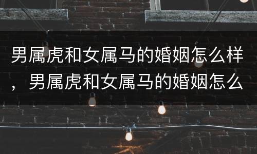 男属虎和女属马的婚姻怎么样，男属虎和女属马的婚姻怎么样男