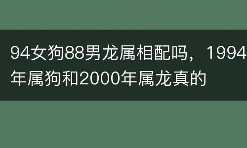 94女狗88男龙属相配吗，1994年属狗和2000年属龙真的