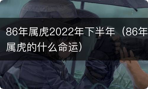 86年属虎2022年下半年（86年属虎的什么命运）