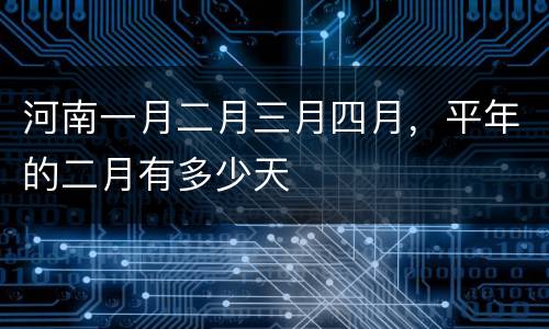 河南一月二月三月四月，平年的二月有多少天