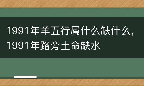 1991年羊五行属什么缺什么，1991年路旁土命缺水