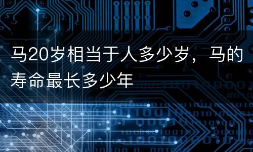 马20岁相当于人多少岁，马的寿命最长多少年