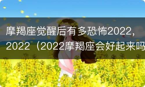 摩羯座觉醒后有多恐怖2022，2022（2022摩羯座会好起来吗）