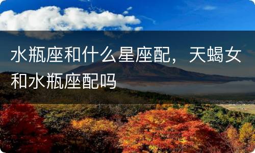 水瓶座和什么星座配，天蝎女和水瓶座配吗