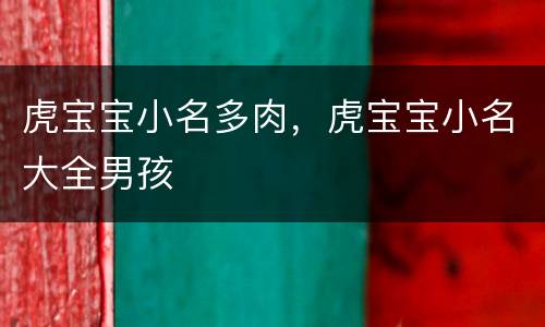 虎宝宝小名多肉，虎宝宝小名大全男孩