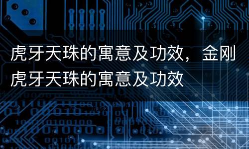 虎牙天珠的寓意及功效，金刚虎牙天珠的寓意及功效