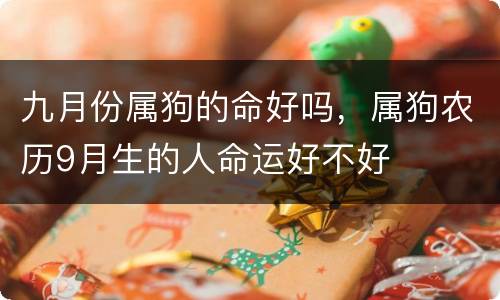 九月份属狗的命好吗，属狗农历9月生的人命运好不好
