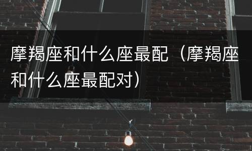 摩羯座和什么座最配（摩羯座和什么座最配对）