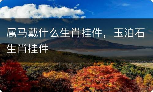 属马戴什么生肖挂件，玉泊石生肖挂件