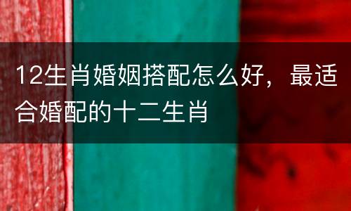 12生肖婚姻搭配怎么好，最适合婚配的十二生肖