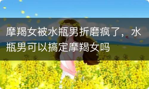 摩羯女被水瓶男折磨疯了，水瓶男可以搞定摩羯女吗