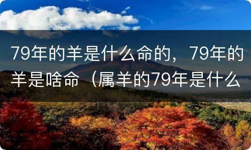 79年的羊是什么命的，79年的羊是啥命（属羊的79年是什么命）