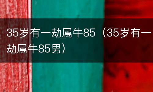 35岁有一劫属牛85（35岁有一劫属牛85男）