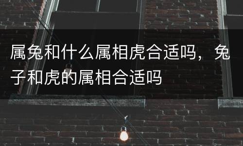 属兔和什么属相虎合适吗，兔子和虎的属相合适吗
