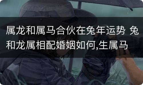 属龙和属马合伙在兔年运势 兔和龙属相配婚姻如何,生属马