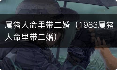 属猪人命里带二婚（1983属猪人命里带二婚）