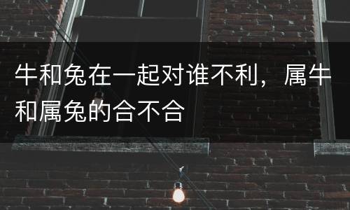 牛和兔在一起对谁不利，属牛和属兔的合不合