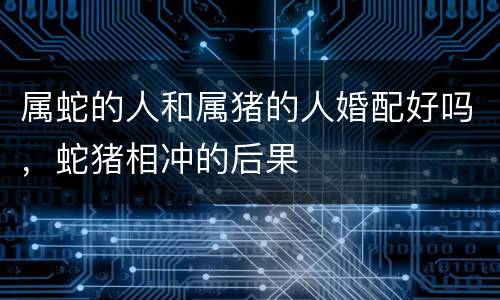 属蛇的人和属猪的人婚配好吗，蛇猪相冲的后果
