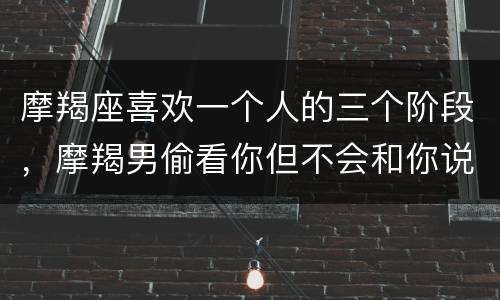 摩羯座喜欢一个人的三个阶段，摩羯男偷看你但不会和你说话