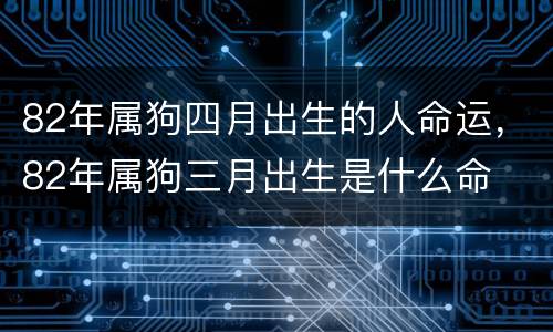 82年属狗四月出生的人命运，82年属狗三月出生是什么命